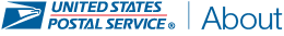 USPS.com About - home. The profile of an eagle's head adjoining the words United States Postal Service are the two elements that are combined to form the corporate signature.