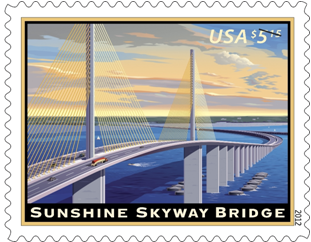 Sunshine Skyway Bridge Graces Priority Mail Stamp