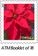 Poinsettia Forever Stamps - ATM Booklet of 18
