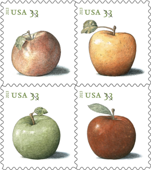 Apple postcard stamps
