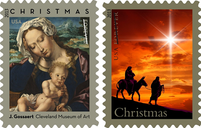 Virgin and Child and Holy Family stamps