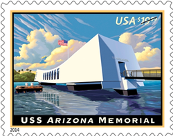 USS Arizona Memorial Commemorated on Stamp