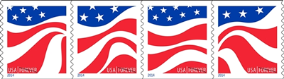 Red, White and Blue Forever Stamps Unfurled Today