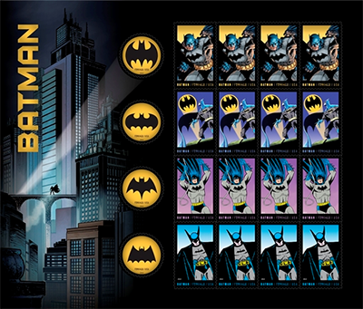 Eight Limited Edition Forever Stamps Celebrate Batman’s Evolution in Comics