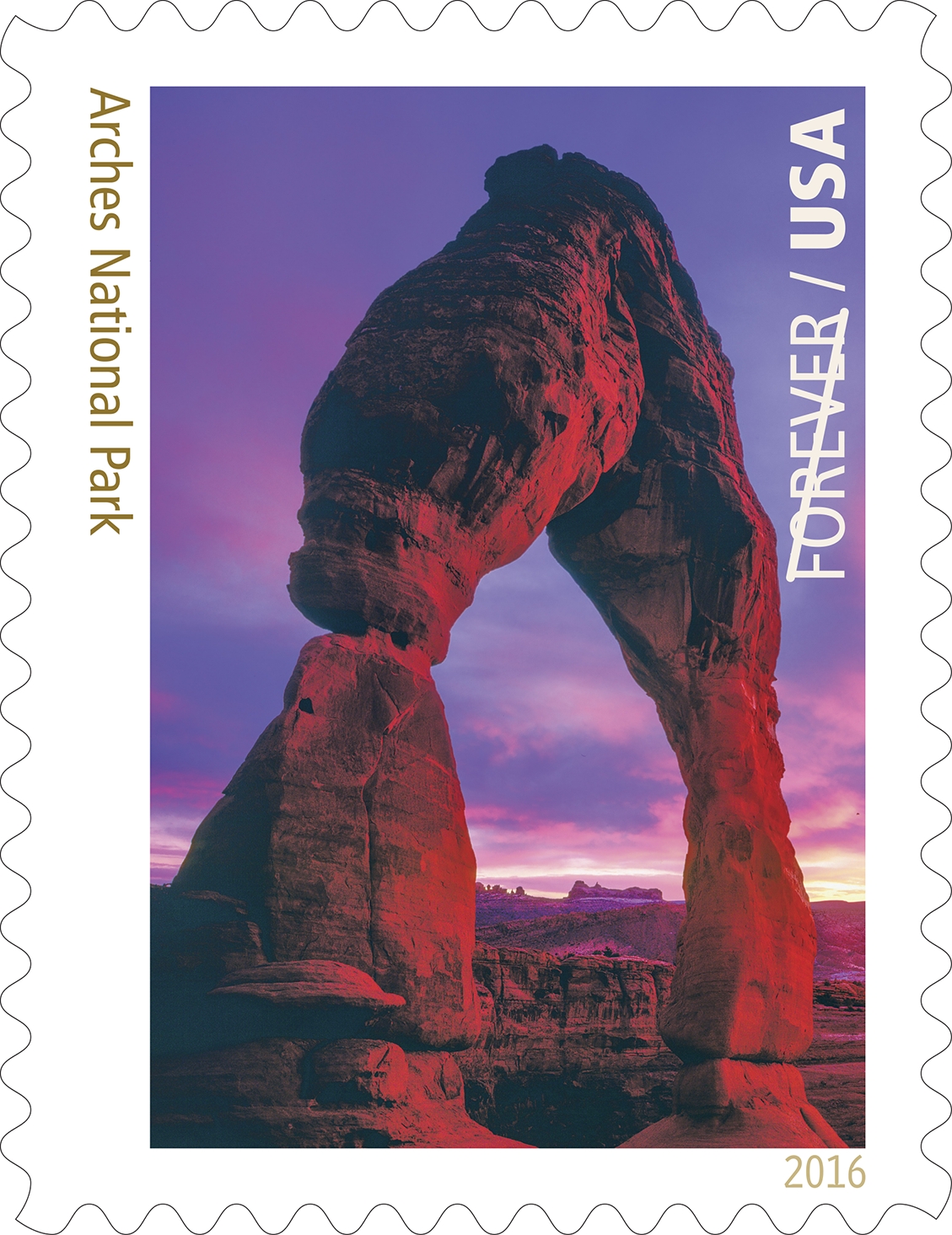 Arches Natl. Park 2nd of 16 stamps celebrating National Park Service centennial