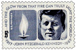 Stamp commemorating JFK’s birth centennial.