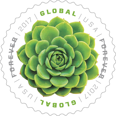 Green Succulent Global stamp