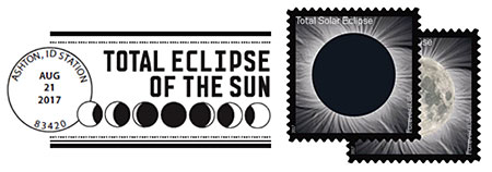 Special Postmark and Total Eclipse of Sun stamps