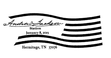 special postmark featuring Jackson’s signature