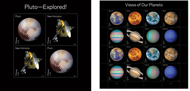 Pluto and Planets stamps