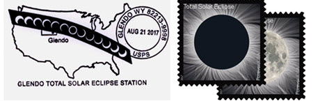 Glendo Post Office Special Postmark and Total Eclipse of Sun Stamp
