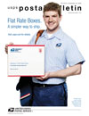 Cover of Postal Bulletin 22272:Flat Rate Boxes. A simpler way to ship. Visit usps.com for details