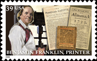 Benjamin Franklin, Printer stamp