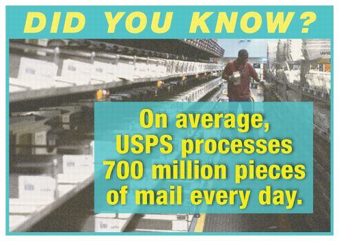 Did you know? On average, USPS processes 700 million pieces of mail every day.