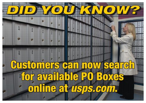 Did you know? Customers can now search for available PO Boxes online at usps.com.