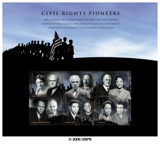 Civil Rights Pioneers 42-cent stamps.