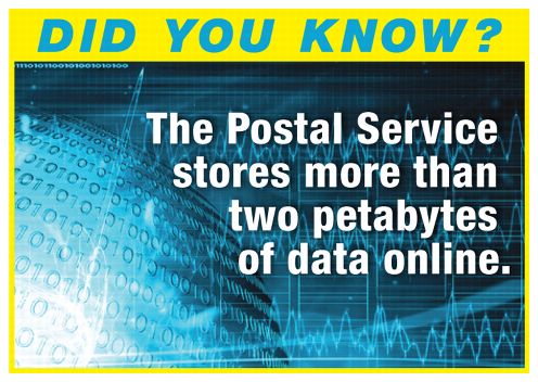 Did you know? The Postal Service stores more than two petabytes of data online.