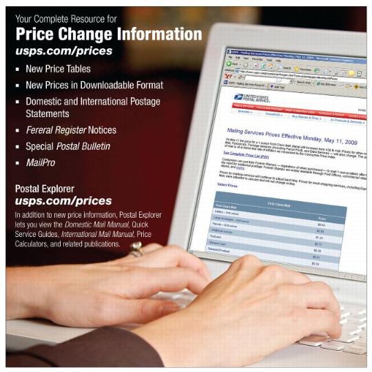 PB 22256 Back Cover. Your Complete Resources for Price Change Information usps.com/prices.