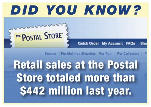 Did you know? Retail sales at the Postal Store totaled more than $442 million last year.
