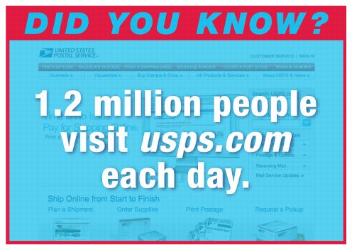 Did you know? 1.2 million people visit usps.com each day.