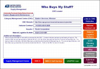 Who Buys My Stuff? CMC Locator screen