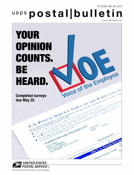 PB 22285 - Front Cover - VOE - Your Opinion Counts. Be Heard. Completed surveys due May 25.