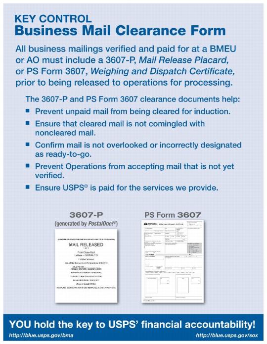 KEY CONTROL Business Mail Clearance Form