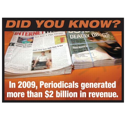 DID YOU KNOW? In 2009, Periodicals generated more than $2 billion in reveue.