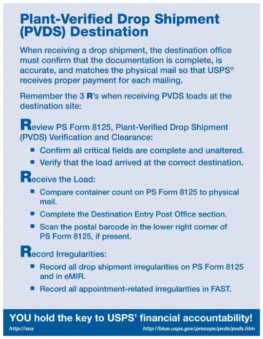 Plant-Verified Drop Shipment (PVDS) Destination