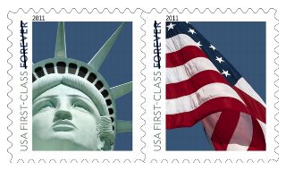 Stamp Announcement 11-01: Lady Liberty/Flag Forever