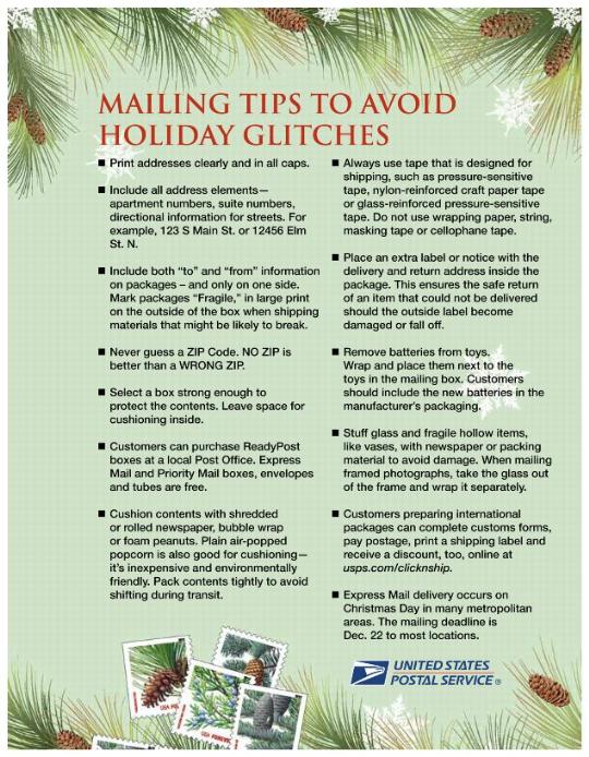 Mailing Tips To Avoid Holiday Glitches