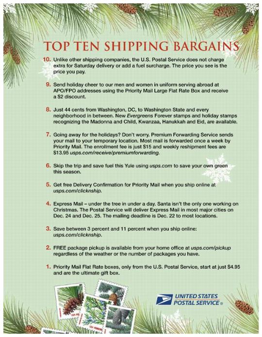 Top Ten Shipping Bargains