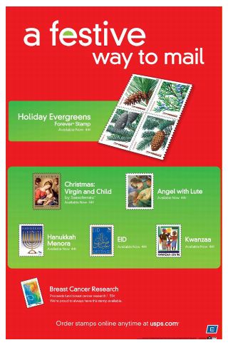 Holiday Stamps Poster - a festive way to mail