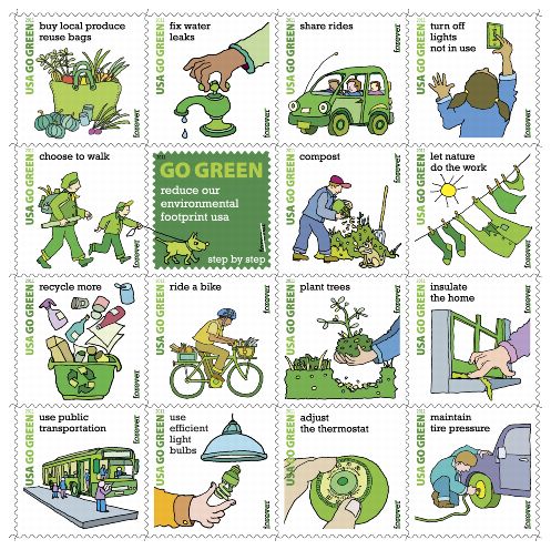 Go Green Forever Stamp Panel