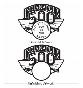 Indianapolis 500 Stamp Pictorial Postmark Art