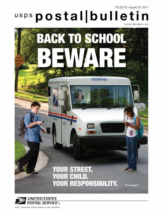PB 22318, August 25, 2011 - Front Cover - BACK TO SCHOOL BEWARE - YOUR STREET. YOUR CHILD. YOUR RESPONSIBILITY See page 3.