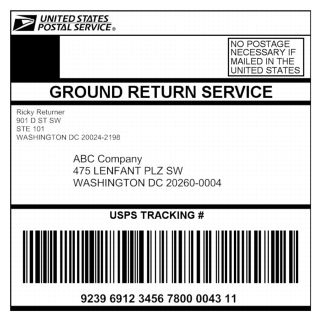 Exhibit 4.9.4a Ground Return Service Label Example