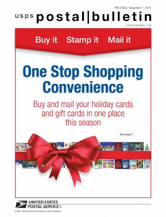 Buy it Stamp it Mail it One Stop Shopping Convenience Buy and mail your holiday cards and gift cards in one place this season, see page 3.