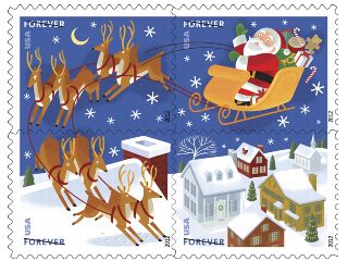 Stamp Announcement 12-49: Santa and Sleigh