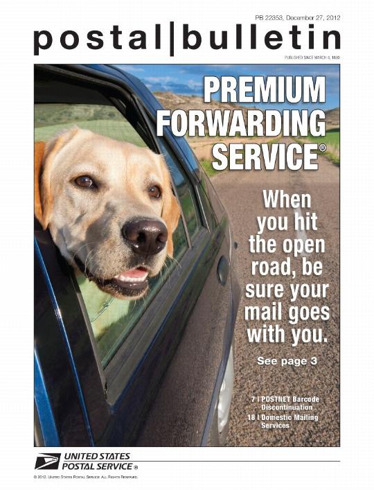 PB 22353, December 27, 2012 - PREMIUM FORWARDING SERVICE - When you hit the open road, be sure your mail goes with you. See page 3