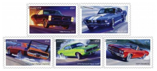 Muscle Cars Stamps