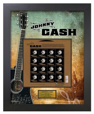 Johnny Cash Framed Stamp Art