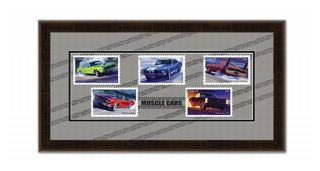 Muscle Cars Stamps Framed Art