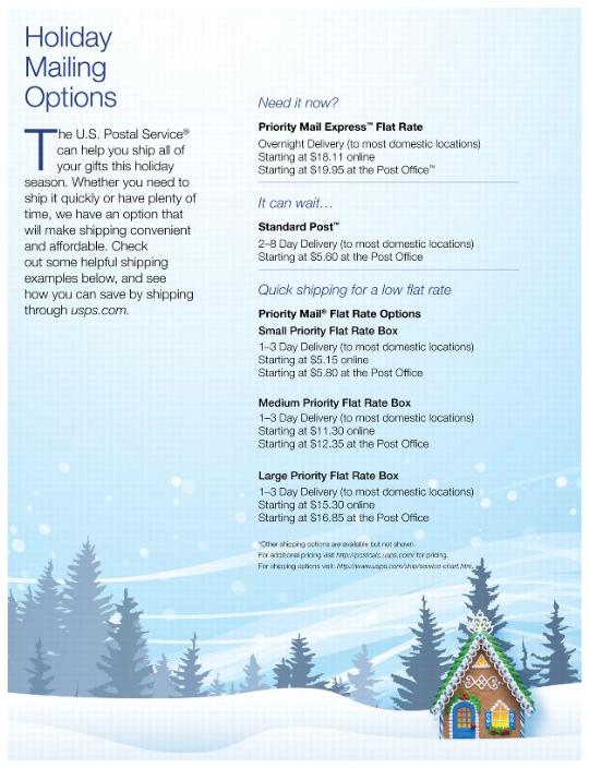 Holiday Mailing Options