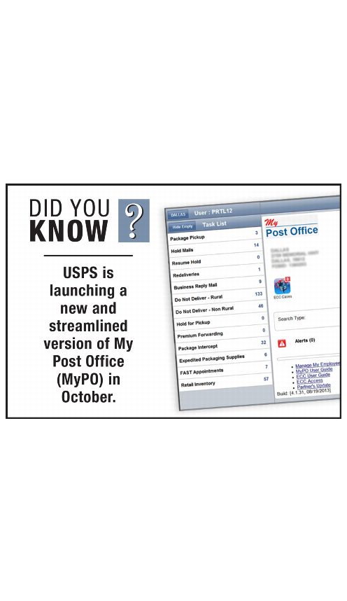 DID YOU KNOW? USPS is launching a new and streamlined version of My Post Office (MyPO) in October.