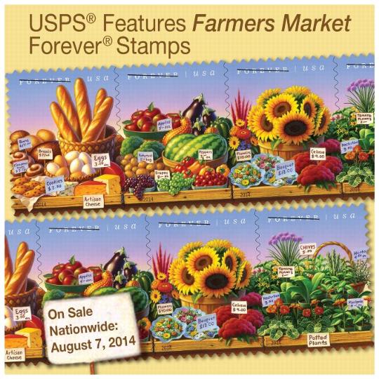 PB 22397, September 4, 2014, USPS Features Farmers Market Forever Stamps. On Sale Nationwide: August 7, 2014
