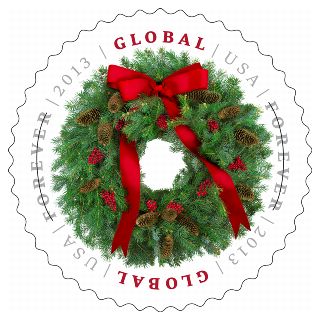 Global Holiday: Evergreen Wreath Stamp