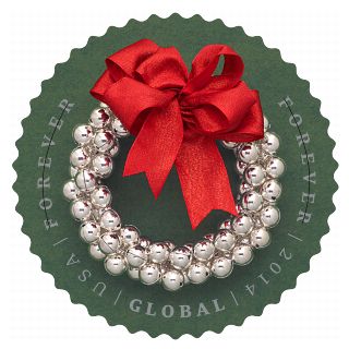 Global Holiday: Silver Bells Wreath Stamp