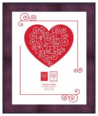 Love: Forever Hearts Stamp Framed Art