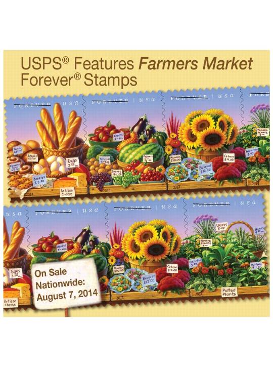 USPS Features Farmers Market Forever Stamps
